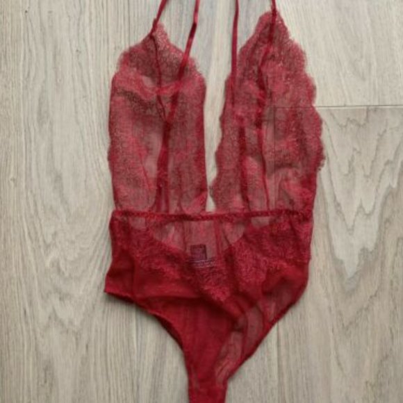 Victoria's Secret Red Lace Bodysuit - Picture 2 of 7